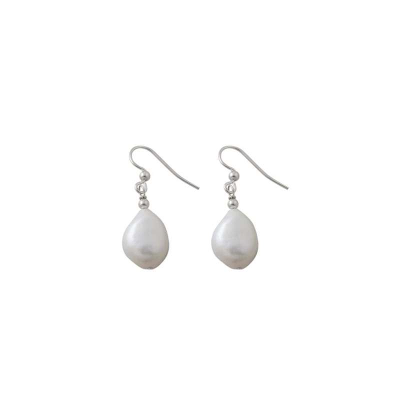 Von Treskow Silver Baroque Pearl Earrings