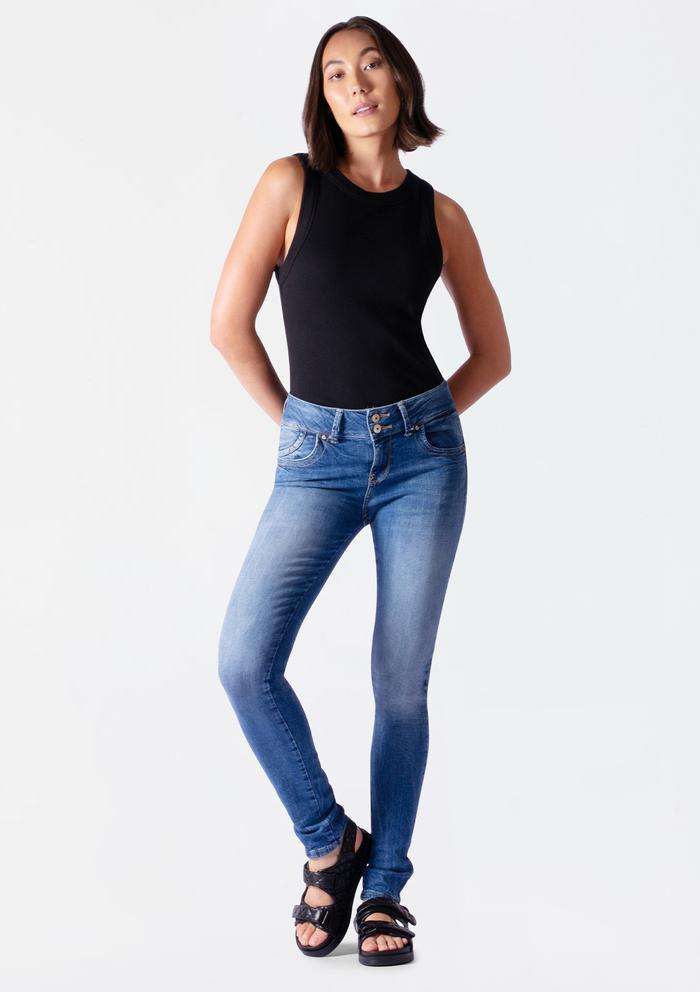 LTB Molly M Lilliane Mid Rise Slim Jeans - Mid Indigo Wash