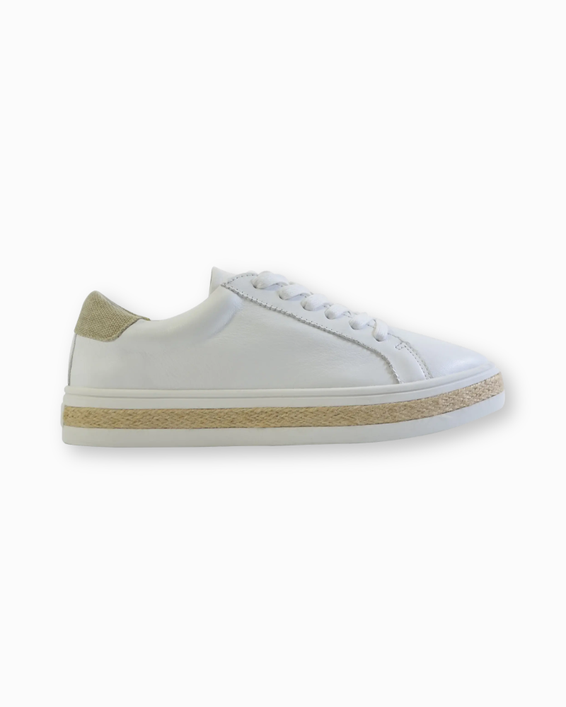 Alfie & Evie Princeton Leather Sneaker - White/Beige