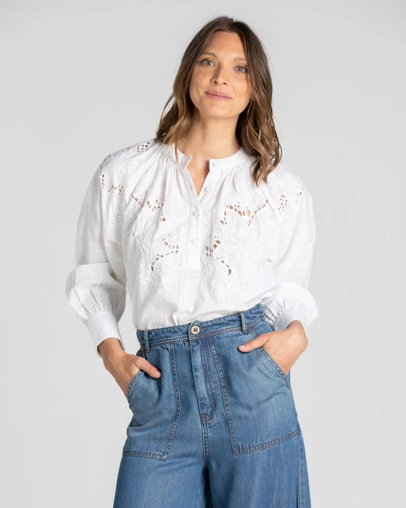 Boom Shankar Nyra Embroidered Top - White
