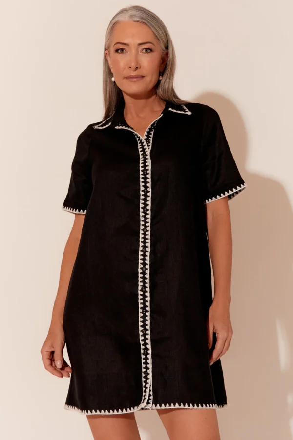 Adorne Ebony Stitched Edge Dress Black