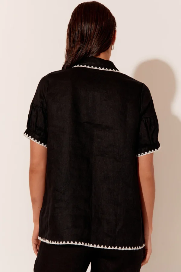 Adorne Ebony Stitched Edge Shirt Black