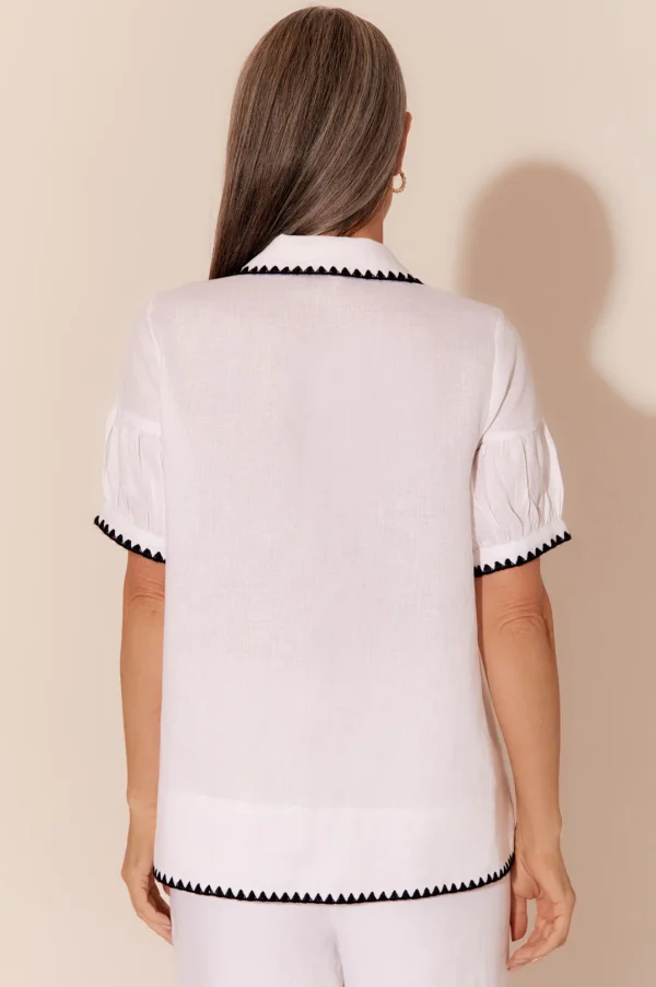 Adorne Ebony Stitched Edge Shirt White