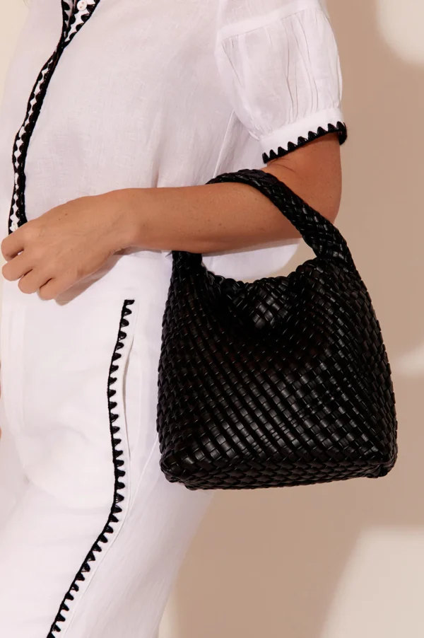 Adorne Remi Woven Mini Bag Black