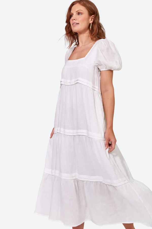 Eb & Ive La Vie Pintuck Maxi Dress Blanc
