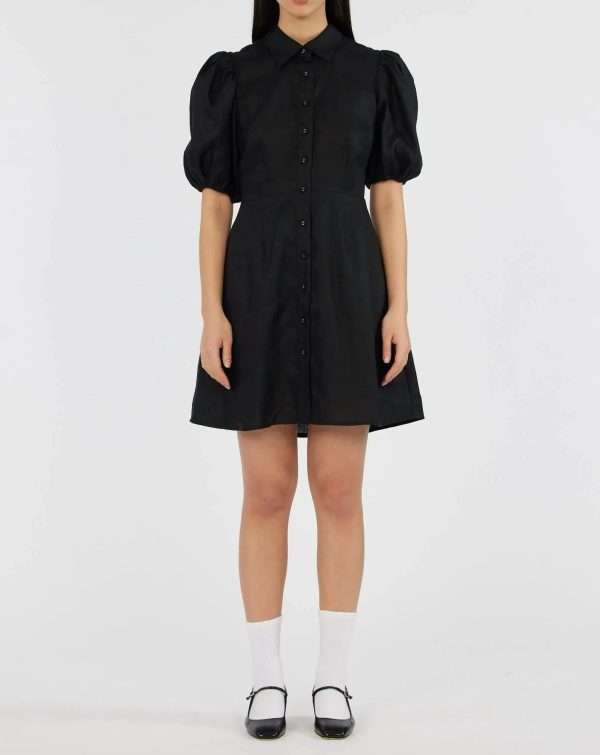 Amelius Julius Linen Mini Dress - Black