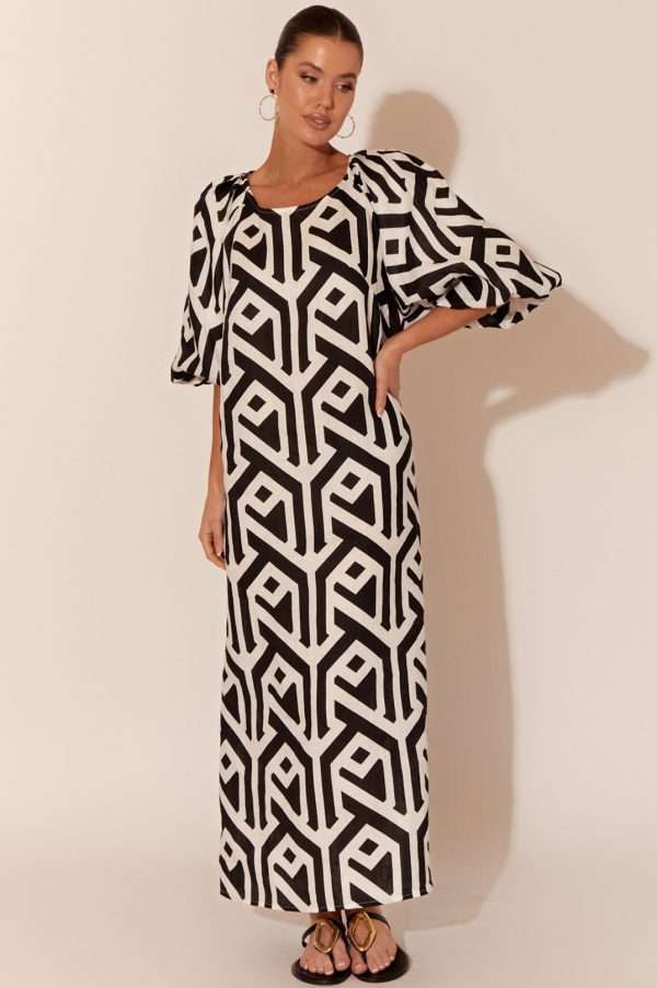 Adorne Annora Geometric Dress - Print