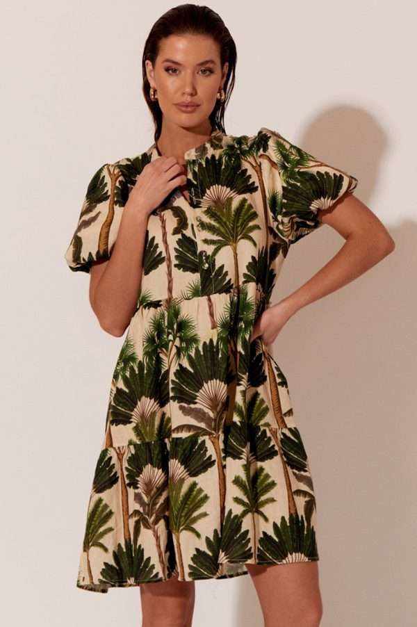 Adorne Celeste Palm Dress - Print