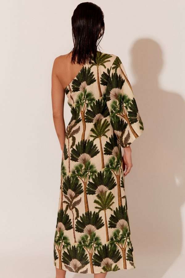 Adorne Eva Palm Asymmetrical Dress - Print