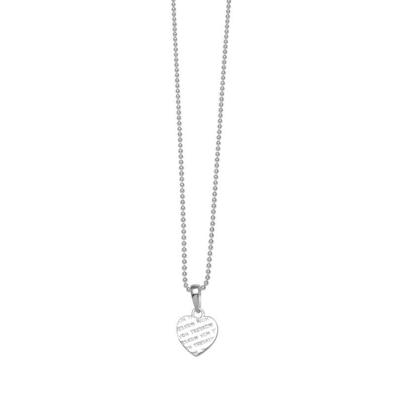 Von Treskow Fine Ball Chain Necklace with VT Liebe Heart