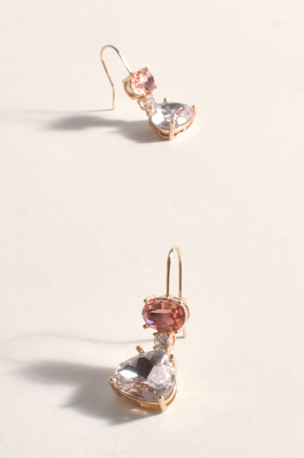 Adorne Cassie Jewel Drop Hook Earrings Lilac Gold