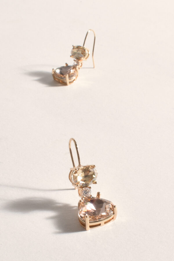 Adorne Cassie Jewel Drop Hook Earrings Champagne Gold