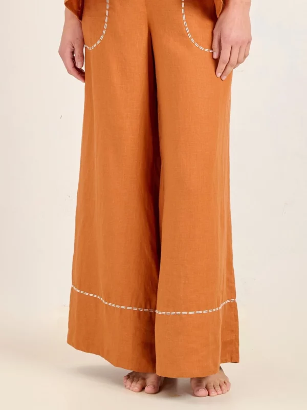 State of Embrace Linear Palazzo Pants Russet