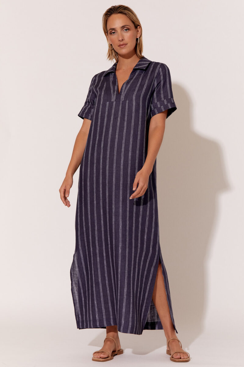 Adorne Melanie Stripe Linen Dress
