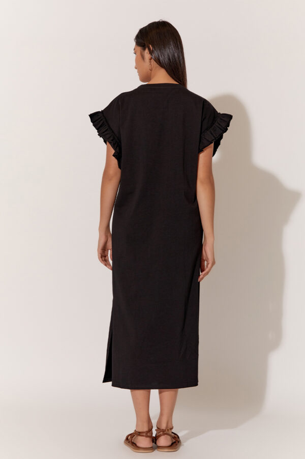 Adorne Annika Frilled Sleeve Knit Dress Black