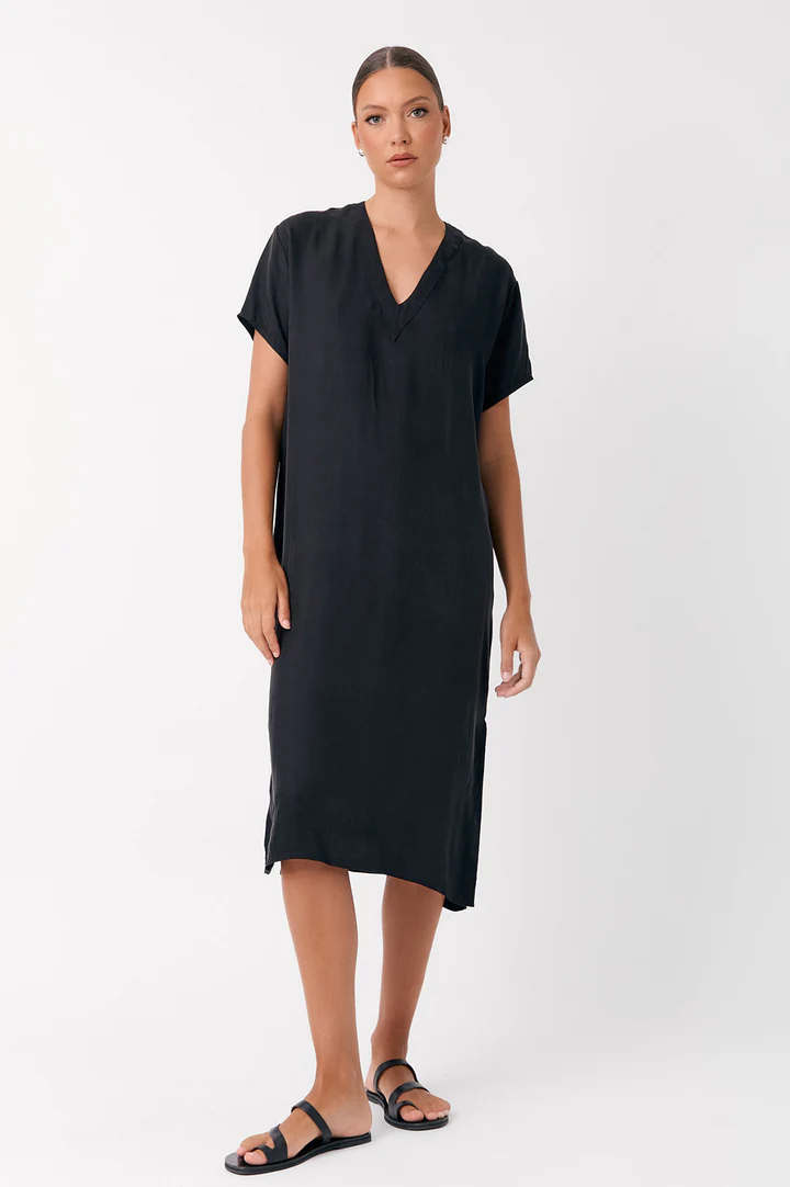 Adorne Georgia V Neck Cupro Dress - 2 colours - Image 9
