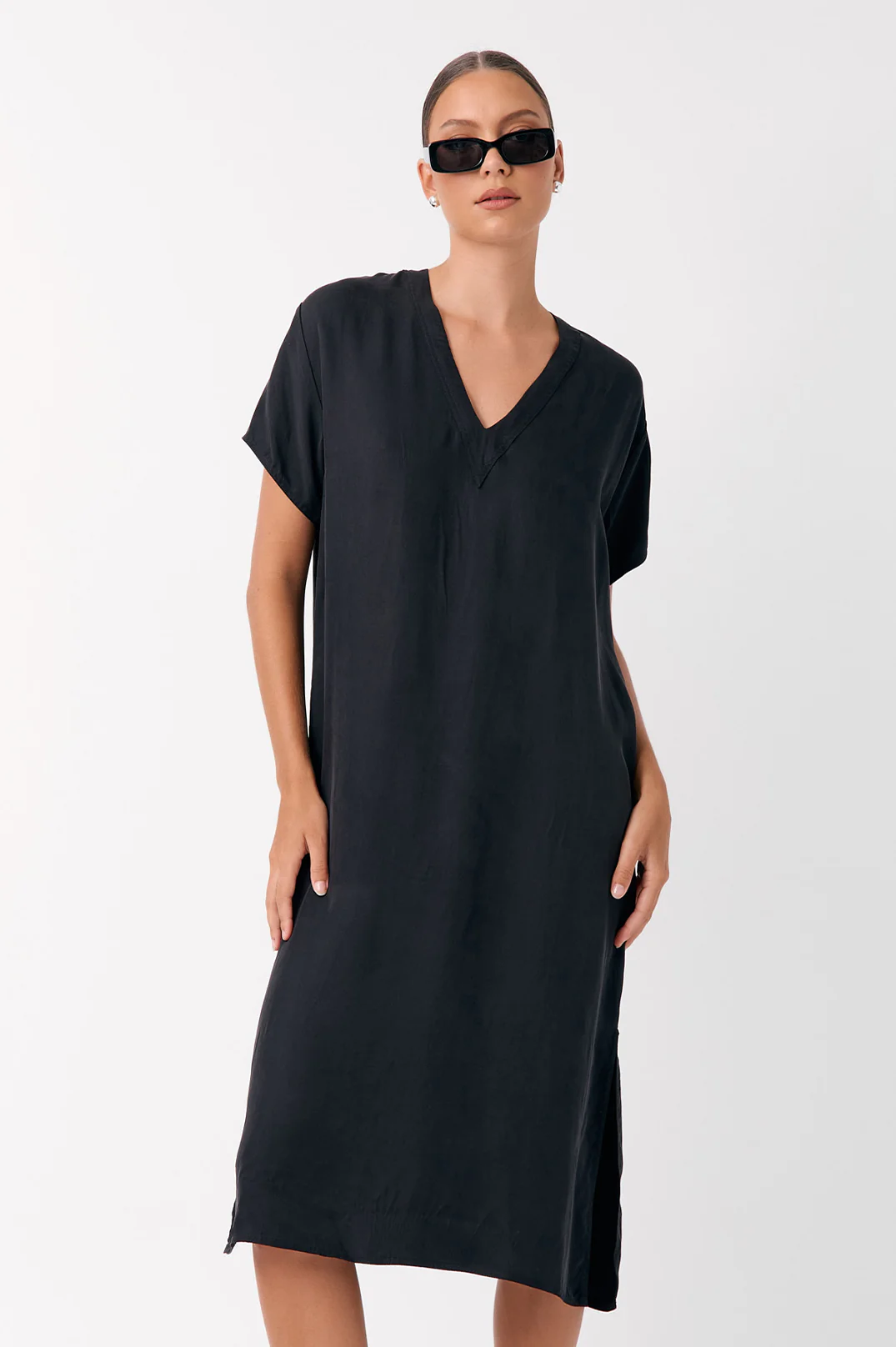 Adorne Georgia V Neck Cupro Dress - 2 colours - Image 7