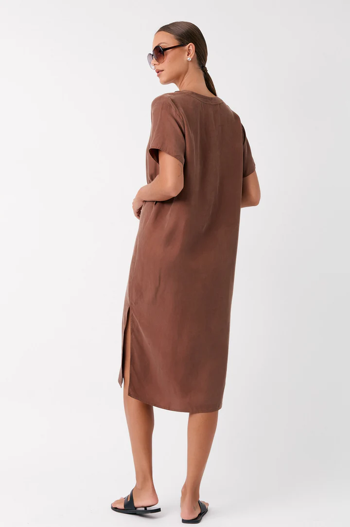 Adorne Georgia V Neck Cupro Dress - 2 colours - Image 6