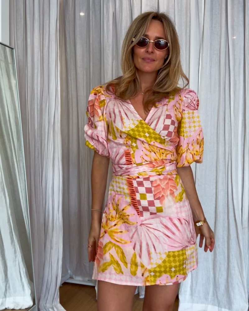 LJC Designs Angie Wrap Dress - Bananas