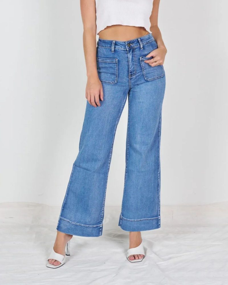 WAKEE JEANS POCKET JEAN MID BLUE