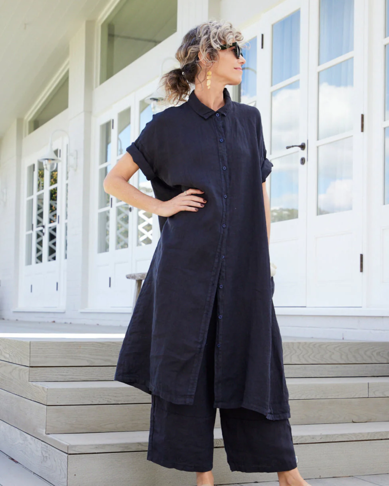 MONTAIGNE (SALOME SHORT SLEEVE LINEN) ONE SIZE