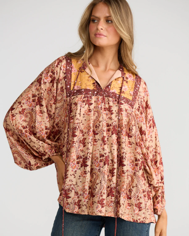 Talisman Isla Top – Beige Wildflower