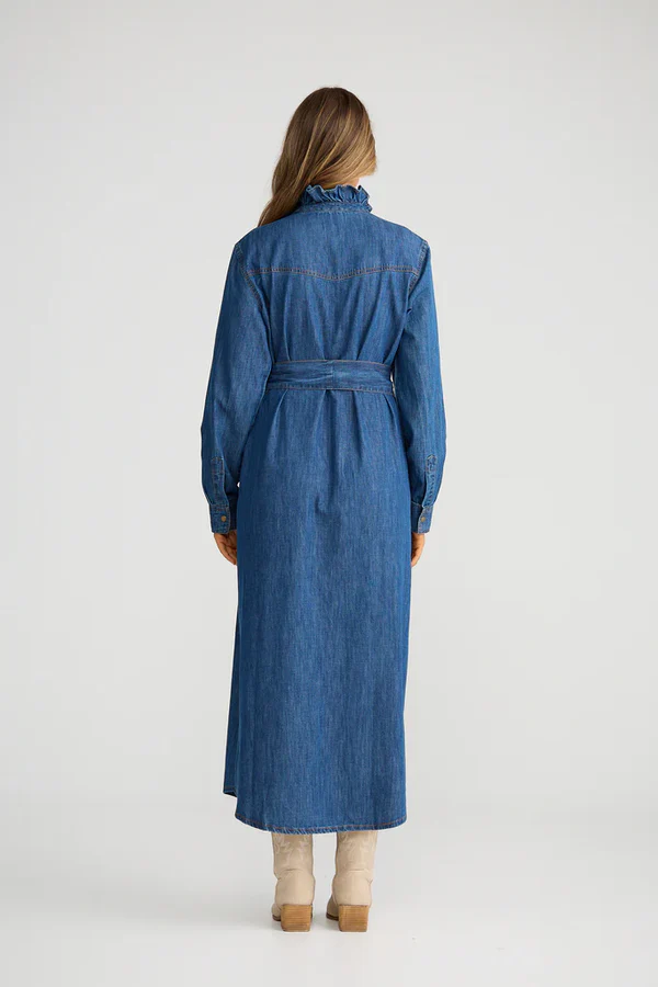 Talisman Pedro Maxi Dress - Mid Denim - Image 6